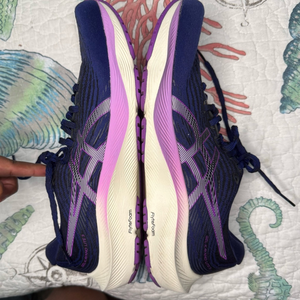 ASICS Women's Gel-Kayano LITE 3 Running Shoes, Blue & Purple, Size 10 - Picture 2 of 7